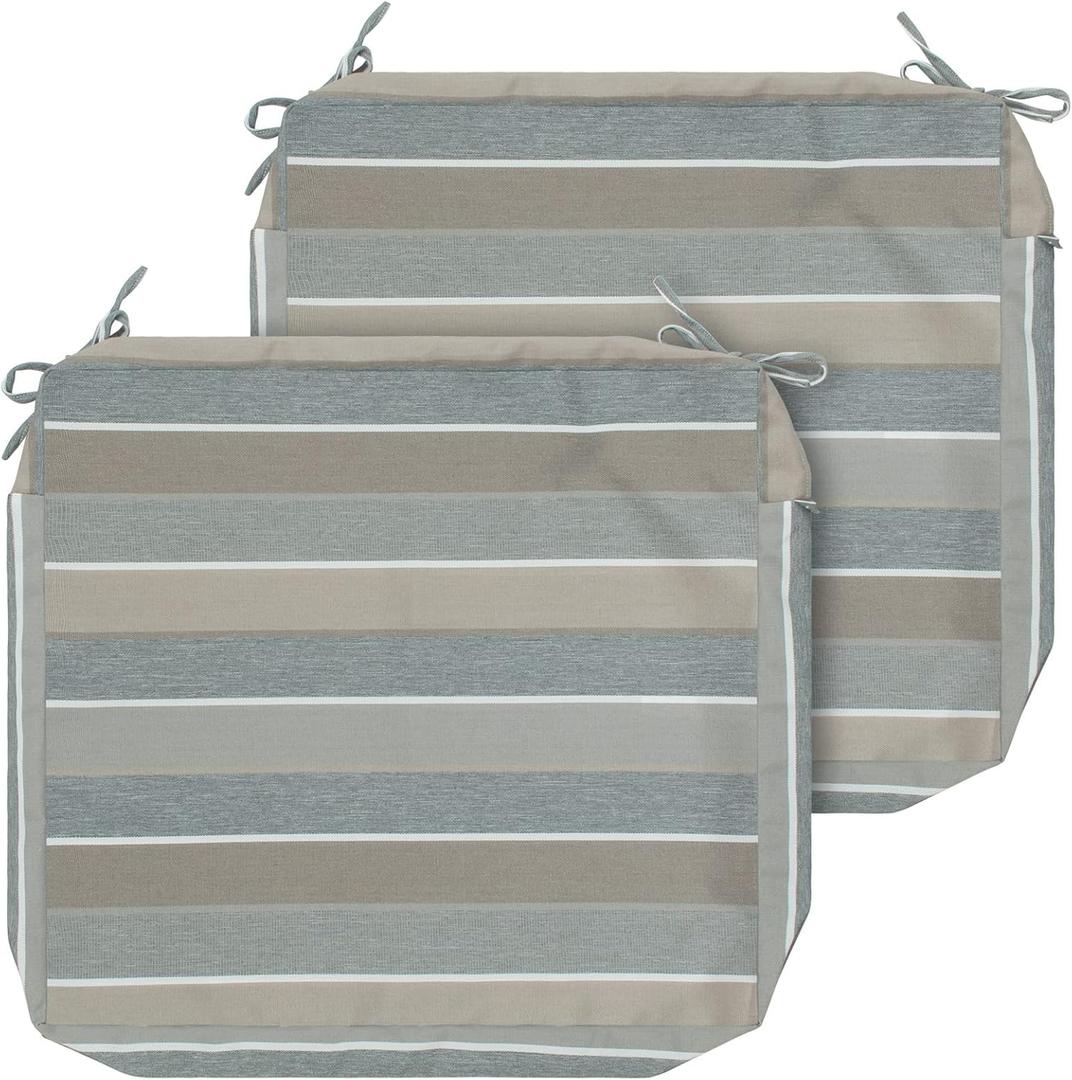 FUNHOME Outdoor Cushion Covers 22 x20 x4 inch,Set of 5,Slipcover Replacement for Garden Lawn Seat Sofa Cushions,Water-Resistant Patio Chair Cushion Cover Only,No Insert(Gray Stripe)
