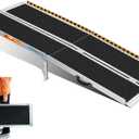 LEMNISCATE Portable Wheelchair Ramp 6FT, Non-Slip Aluminum Handicap Ramp with Handle, Folding Wheel Chair Ramps for Homes Steps, Stairs, Entry, Threshold, Doorways, Scooter, 800LBS Capacity