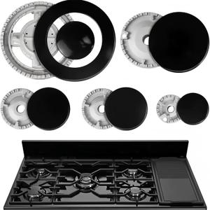 YYSG 11PCS Gas Stove Burner Caps Set Comaptible for SABAF Stove Handles Lid Kit Metal Stove knob Cooker Hat Set Gas Stove Burner Replacement Caps Stove Top Cover Burner Head Parts