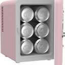 Frigidaire EFMIS171 Retro Mini Portable Personal Fridge - Ideal for Home, Office or Dorm - Includes Carrying Handle, AC/DC Wall/Car Charger (Pink)