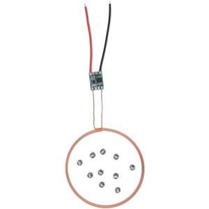 Taidacent 80mm Long Distance 5V Wireless LED Coil Inductive Coil and Ten Colorful Wireless LEDs Lights Brightness Adjustable Wireless LED Induction Wireless Charging Module (10 Mixed Wireless LEDs With 1 Transmitter Coil)