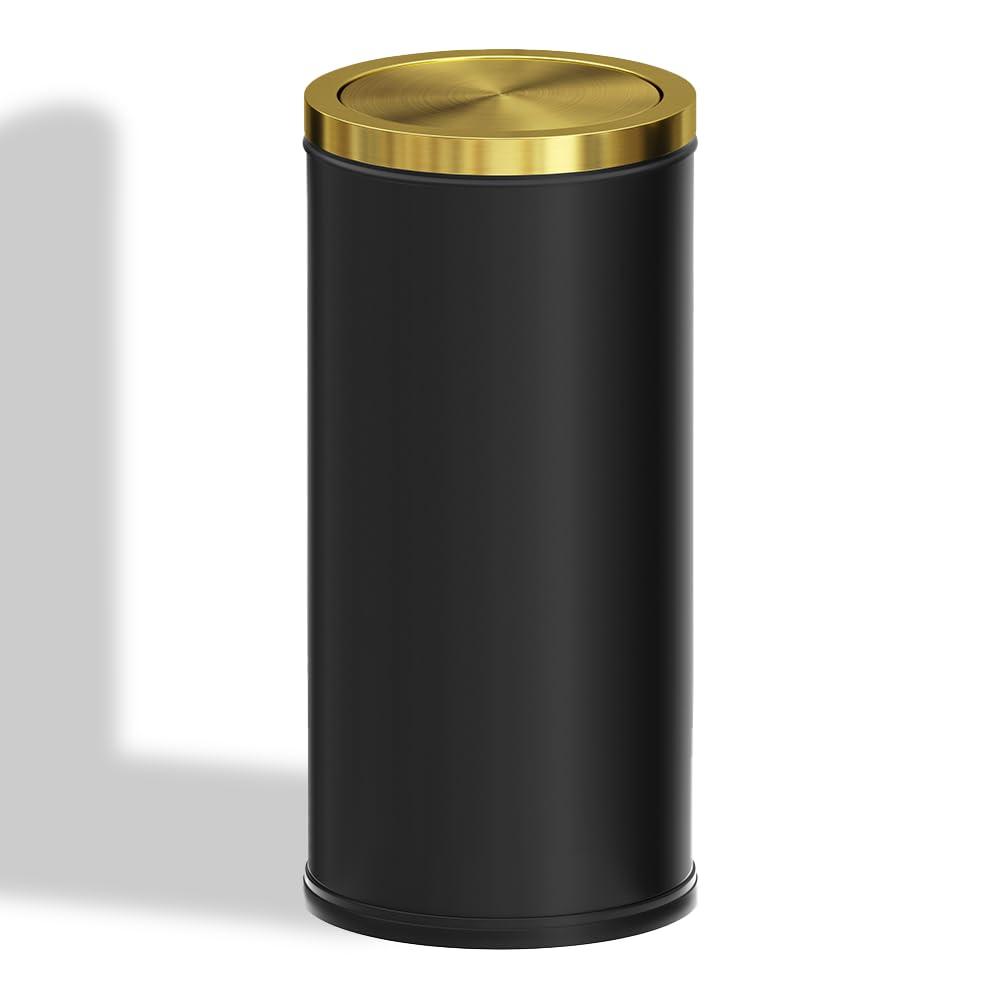 7.92 gallon/30L Kitchen Trash Can with Lid,Tall Slim,Elegant,Black,Brushed Stainless Steel Lgarbage Can for Office,Hotel,Kitchen (30Lblack)