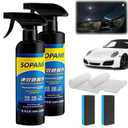 Sopami Car Coating Spray - Quick Effect Coating Agent, Hydrophobic Wax Polish, Scratch Repair & Waterless Wash, Oil Film Emulsion Glass Cleaner, Long-Lasting Shine (2Pcs)