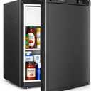 Antarctic Star Compact Refrigerator Mini Fridge with Single Reversible Door,Wire Shelf,Defrost Button, for Bedroom/Office/Dorm,1.3 Cu. Ft,Blcak