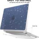 AKIT Compatible with MacBook Air 13 inch Case Sparkly 2025 2024-2022 M4 M3 M2 A3240 A3113 A2681, Glossy Glitter [Anti-Cracking] Hard Shell Laptop Case Cover for MacBook Air 13.6 inch 2025, Haze Blue