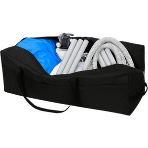 PJT 142Gallon Extra Large Storage Bag for Aboveground Inflatable Frame Pools,Heavy Duty Outdoor Pool Accessories Storage,Waterproof UV-Resistant Patio Cushion Bag,57''x24''x24''