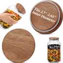 2 PCS 1 Gallon Mason Jar Lids Wooden Fits 3.7 Inch Inner Dia Replacement Mason Jar Lids Ball Glass Jar Lids Wooden Lid with Silicone Seal Canning Jars Lids Only for 1 Gallon Jars (2, Natural Acacia)