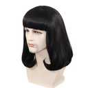 NIUOBYS Black Short Bob Wig with Full Bangs for Men and Women's Anime Cosplay Costume Hair for Halloween Party