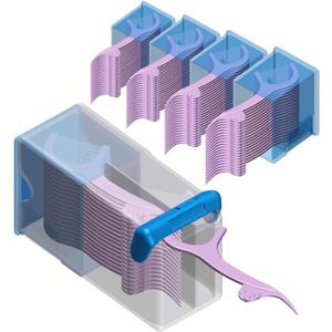 3 x Shaker Dental Floss Picks Travel Case, Dispenser with 5 Cartridges (20 High-Performance Floss Picks Pre-Filled Each), Sleek & Perfect for Handbags, Blue