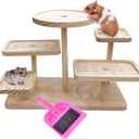 Hamster Climbing Toy Ledge Wooden Gerbil Playground Exercise Platform Enrichment Shelf Hamster Cage Accessories for Mouse Dwarf Rat Sugar Glider (Large)