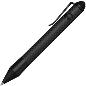 Cool Hand 4.5'' Bolt Action Pen with Stylus for Touchscreen, Rocket Style Carbon Fiber Body, Ballpoint Pen w/Pocket Clip, Classic Black