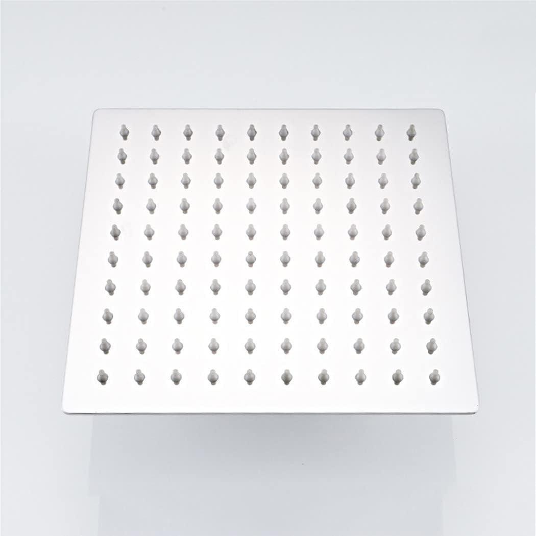 6-12'' Stainless Steel Chrome Shower Head Rainfall Shower Head Ultra-Thin Rain Shower Square Round Bathroom Accessories (8 inch square)