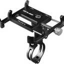 GUB Bike Phone Mount Holder, Aluminum Motorcycle Phone Holder Mount with 360 Rotation for iPhone 16 17 15 14 Pro Max Mini X XR Xs Plus, Samsung S25 S24 S22 4-7 Inch - Upgraded (Black)