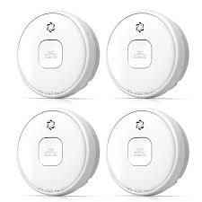 Fire Alarms Smoke Detectors, Photoelectric Sensor Smoke Alarm Battery Operated, Fire Alarm with Test Button & Low Battery Signal, LED Warning Light 85 dB Alarm Sound for Bedroom and Home, 4 Pack