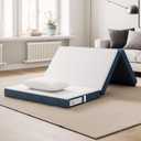 LINSY LIVING Folding Mattress, 4 Inch Trifold Mattress with Washable Tencel Cover, Twin XL Memory Foam Mattess, Foldable & Portable, Easy Storage Sofa Bed, Twin XL Size, 80" * 38"