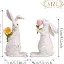 Valery Madelyn Easter Bunny Decorations for Home, Medium White Couple Rabbits Figurine Tabletop Decor, 2Pcs Cute Easter Gifts Resin Statues for Spring Holiday Indoor Party Table Centerpieces, 6"