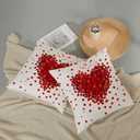 AEIOAE Valentines Pillow Covers 18x18 Inch Set of 2,Red Pink Love Heart Throw Pillows Case,Valentine's Day Mother's Day Anniversary Holiday Decor Cushion Covers Farmhouse Outdoor Decor for Sofa Bed