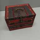 Wooden Jewelry Box with Mirror, Classical Wood Jewlery Box Jewelery Storage Box Case Holder Jewellery Chest Organizer with Drawer Mom Gifts Mothers Day Gift for Women Girls Ring Necklace Earring