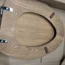 Mayfair Natural Oak Veneer Toilet Seat with Chrome Hinges, Elongated, Wood