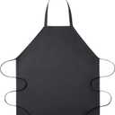 Classic Full-Length Bib Apron  Durable & Easy-Care Chef Apron for Kitchen, Restaurant & Caf (Gray)