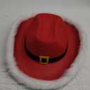 Light Up LED Red and White Santa Claus Christmas Cowboy Hat