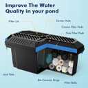 POPOSOAP Pond Filter for Outdoor Ponds, Filter Box with 2 Filter Pads and 20 Bio-Balls for Outdoor Pond Pump Submersible Fountain Pump