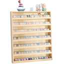 7 Layers Wood Washi Tape Box Organizer and Storage with Hanging Hook, Desktop Tape DIY Sticker Roll Holder, Divider Closet Container Holder for Sewing and Thread
