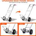 Aluminum Hand Truck 600 LBS Capacity, Handle Heavy Duty Industrial Dolly with 10" Pneumatic Tire and 2 Elastic Cords, Platform Cart for Transport and Moving in Home, Office, Warehouse, Supermarket