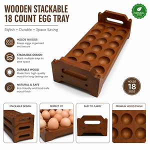 Wooden Egg Holder Fresh Egg Holders Countertop Firewood Egg Collecting Rack for Gathering Fresh eggs, Stackable with 36 eggs, Home Kitchen Organizer, Set of 3 PCS, 2 Packs