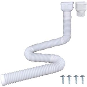7ft Long Gutter Downspout Extensions, 3 Downspout Extender Drainage Pipe for 2"3" Downspout and 3"4"Downspout, Flexible Pipe Stretched Length 7ft, White,1-Pack