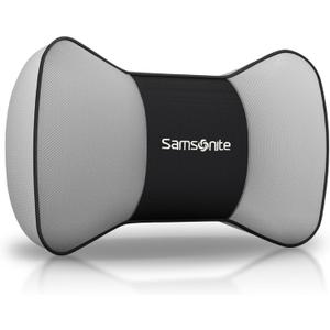 Samsonite Neck Pillow for Car  Ergonomic Memory Foam Headrest Cushion  Car Seat Support for Driving Comfort  Compact Neck Rest  Travel Pillow for Long Road Trip, Grey