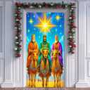 IVN Three Kings Day Epiphany Door Cover 71 x 35 Inches Front Door Banner Camel Journey Religious Holiday Decor Indoor And Outdoor (Wise men traveling on camels guided by a star)