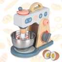 Play Kitchen Accessories Wooden Mixer Set Pretend Play Food Sets for Kids Role Play Toys for Girls and Boys (Mixer Set)