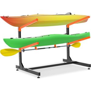 Kayak Storage Rack, Freestanding Kayak Racks for Garage, Heavy Duty Adjustable Kayak Stand Indoor Outdoor Storage Rack for Kayaks, Canoes, Surfboard & Paddleboard