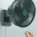 10 Inch Oscillating Wall Mount Small Fan with Remote Control and Timer, 4 Speeds, Included Adapter, 60Adjustable Tilt, High Velocity, 1.8m Cord, Quiet, for RV Bedroom Kitchen Gym, Garage