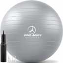 ProBody Pilates Exercise Ball - Multiple Sizes Gym Grade Balance Ball for Fitness, Yoga, Workout, Pregnancy & Physical Therapy (55 cm, Silver)