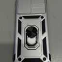 for Samsung Galaxy S25 Ultra Case with Slide Camera Cover HD Screen Protector [Military Grade Drop Tested] Magnetic Ring Holder Kickstand Protective Phone Case for Galaxy S25 Ultra 5G 2025, Silver