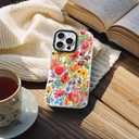 ChiCsFleur for iPhone 16 Case, TPU Phone case with Camera Protection for Women Girls Teens - Colorful Wildflower Butterfly Ladybug Natural Colorful Garden Floral Gift Sorority Aesthetic Unique (VibrantBloom)