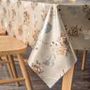 FAVE Heavy Duty Vinyl Tablecloths with Peony Waterproof Oil-Proof PVC Table Cloth for Wedding, Banquet, Birthday, Party, Restaurant Decorations (Golden Foral, 54x54 Inches)