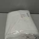 NICETOWN White Linen Sheer Curtains and Drapes 84 inches Long, Rod Pocket & Back Tab semitransparent with Light Through Vertical Window Treatments for Sliding Glass Door & Living Room, 52"W, Set of 2