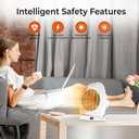 Comfort Zone CZ50 750/1500-Watt Fan-Forced Oscillating Electric Portable Heater with Adjustable Thermostat, Built-in Overheat Sensor, Safety Tip-Over Switch, and Heat Resistant Housing, White