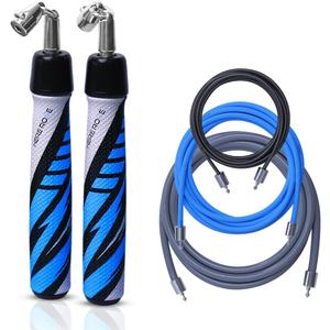 HEREROPE Interchangeable Jump Rope Set for Men Women, 1/6lb 1/4lb 1/2lb Jumprope Weighted with Optimal Ball-bearing, No-slip Grip, Heavy Jump Rope for Fitness, Speed, Endurance Training