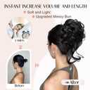 Messy Bun Hair Clip in Hair Pieces for Updos Claw Clip Hair Buns for Women Messy Wavy Curly Bun Extensions Tousled Updo Messy Bun Hair Piece (Dark Brown)