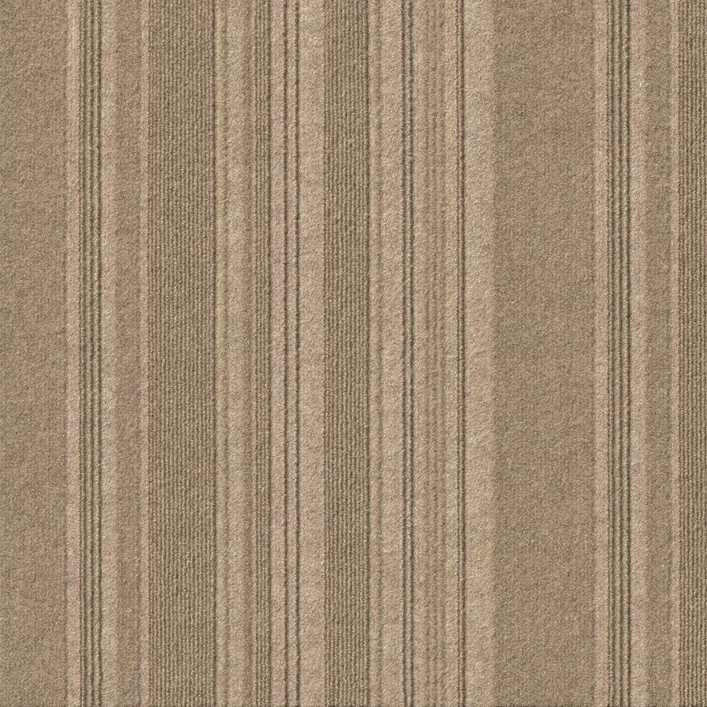 Peel and Stick First Impressions Barcode Rib Taupe 24 in. x 24 in. Commercial Carpet Tile (8 Tiles/Case)