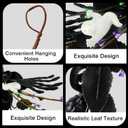 Halloween Black Floral Ghost Picks Garland with Maple Leaf Vines Hanging for Table Room Party Office Indoor Outdoor Backdrop Wall Decor 70.87 Inch