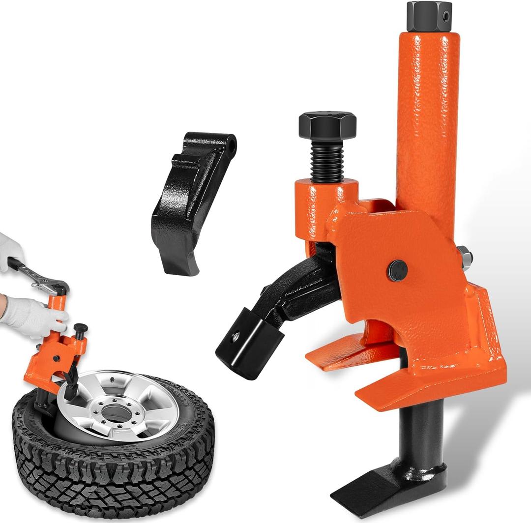 Upgraded Manual Tire Bead Breaker with Rubber Pad Fits 38"- 42" Tires for ATVs UTVs Tractors Trucks Cars Bus, Heavy Duty Bead Breaking Easy Operated Tire Repair Removal Changer Portable Tool