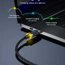 AOHI 140W USB C to USB C Cable with Display, Magline USB C Cable Nylon 4ft Type C Fast Charging Cable Cord Compatible with iPhone 15 Pro Max, Galaxy, MacBook Pro/Air, iPad Pro/Air, Pixel and More