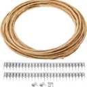 MorningRo Upholstery Stay Wire for Sofa Furniture Springs 40ft Paper Wrapped Wire 9 Gauge with 80 Clips Upholstery Supply Spring Repair Kit