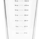 Rabbit 18 oz Glass Cocktail Shaker with Printed Measurements, Multi-Use Stainless Steel Topper with 1.5 oz Jigger Cap and Strainer, 3.94 x 3.54 x 9.06 IN