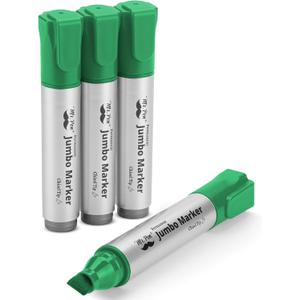 Mr. Pen- Jumbo Permanent Markers, 4 Pack, Green, Chisel Tip, Large, Huge Poster Markers